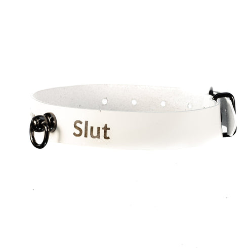 SiaLinda: YOU Albina Lackleder Halsband weiss, kleiner Ring, individuelle Gravur, personalisiert - SiaLinda.com